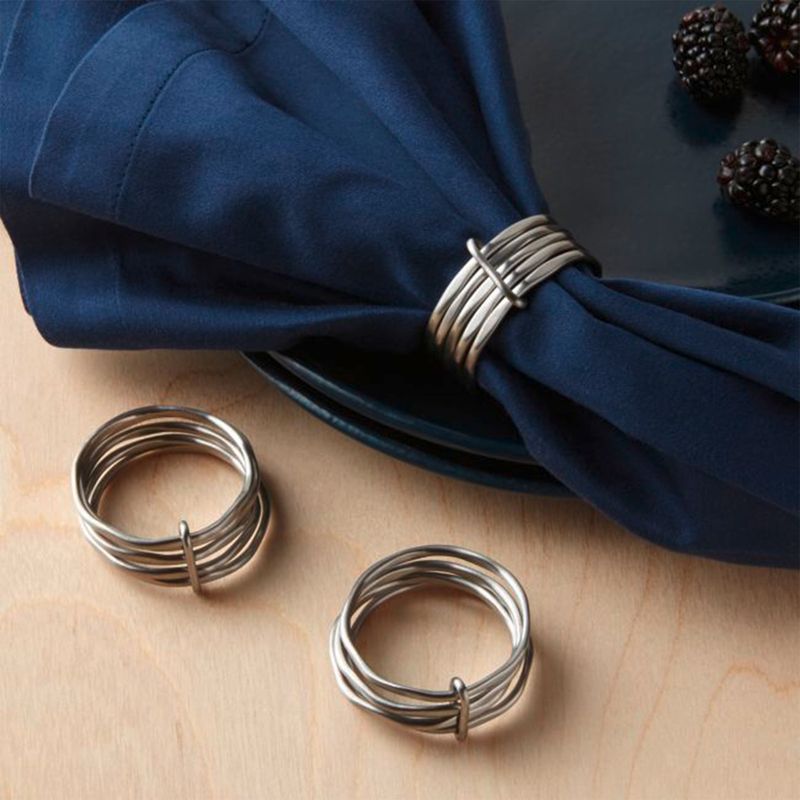 CRATE & BARREL - Anillo Servilleta Plateado Crate & Barrel