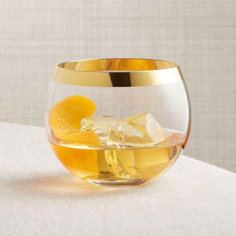 CRATE & BARREL - Vaso Corto Pryce Dorado Crate & Barrel