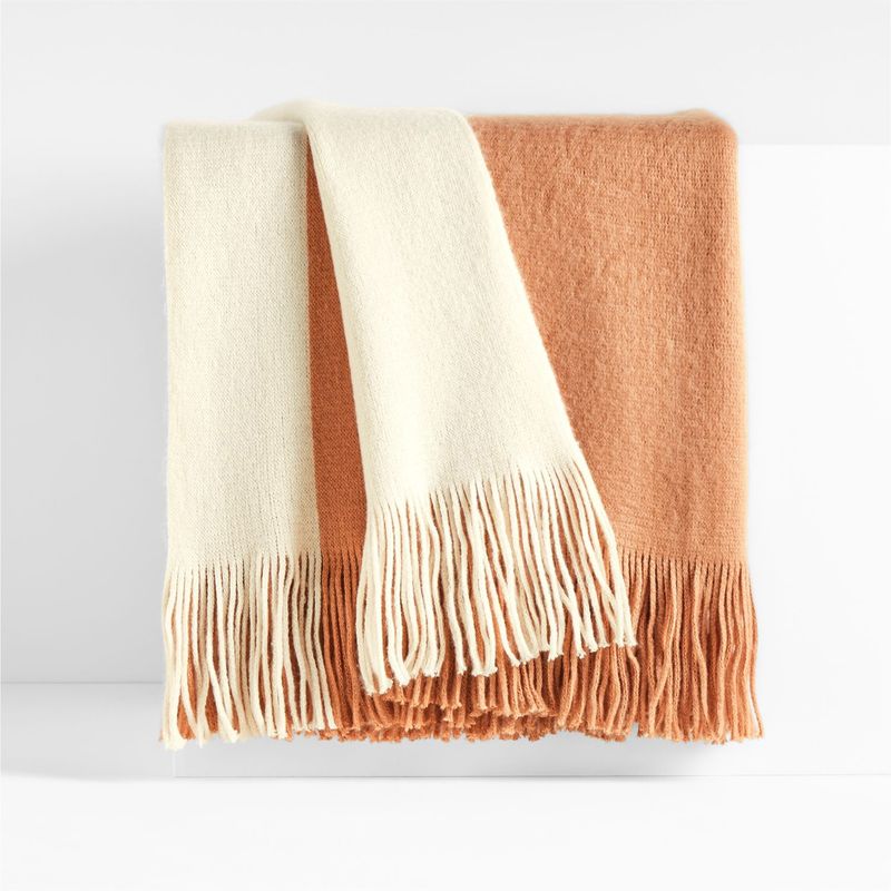 CRATE & BARREL - Manta Blush Tepi 178X140Cm Crate & Barrel