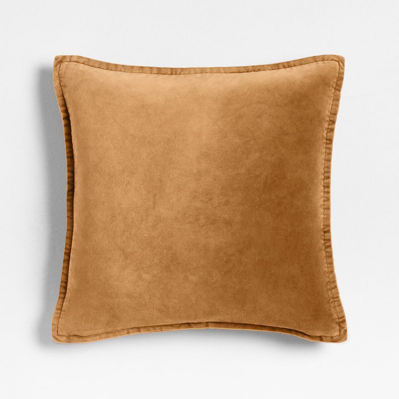 CRATE & BARREL - Funda De Cojín Cognac Organic 50X50Cm Crate & Barrel