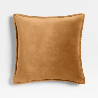 CRATE & BARREL - Funda De Cojín Cognac Organic 50X50Cm