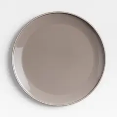 CRATE & BARREL - Plato de Fondo Tour Taupe Porcelana