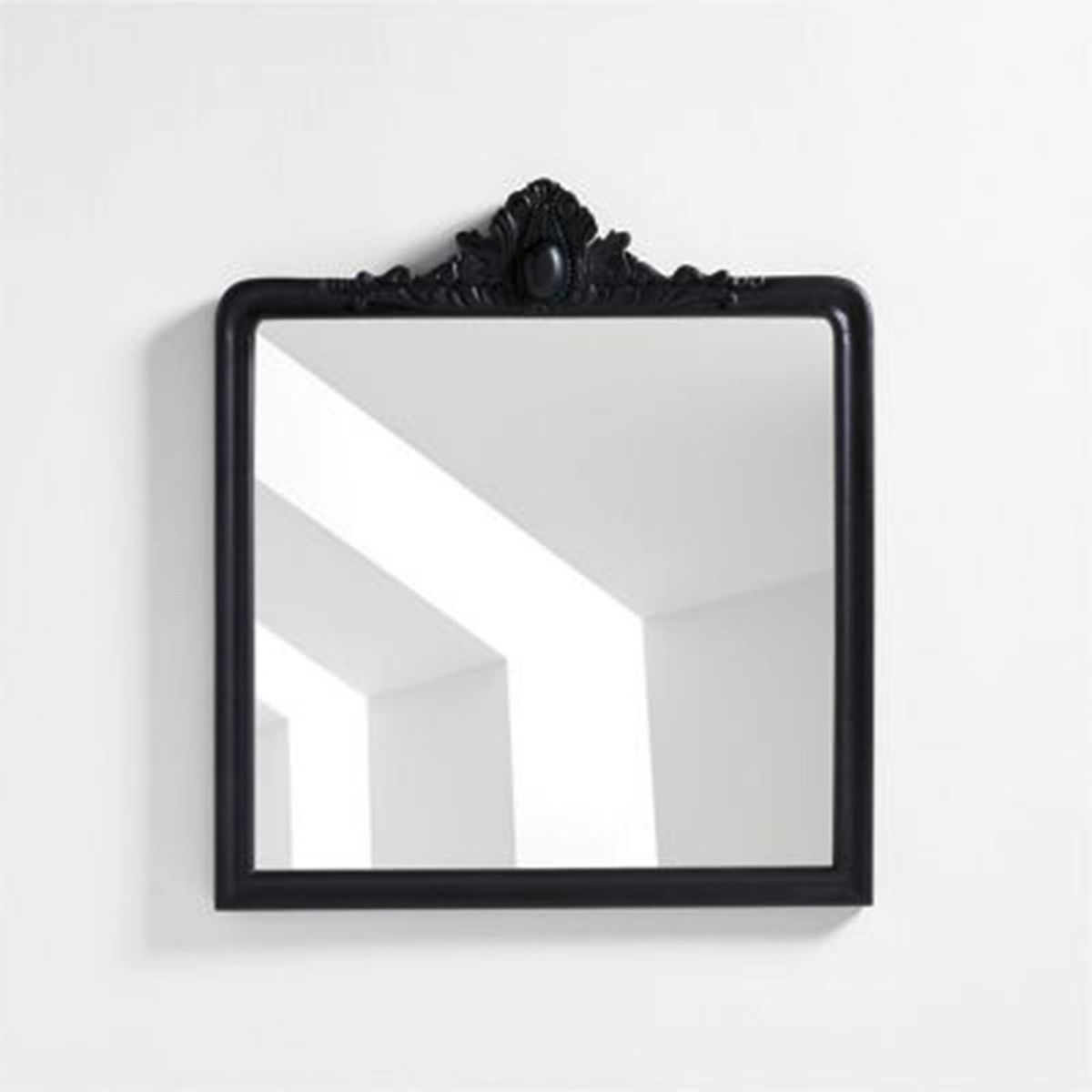 CRATE & BARREL - Espejo De Pared Rectangular Levon Madera 99X87 Cm Negro Crate & Barrel