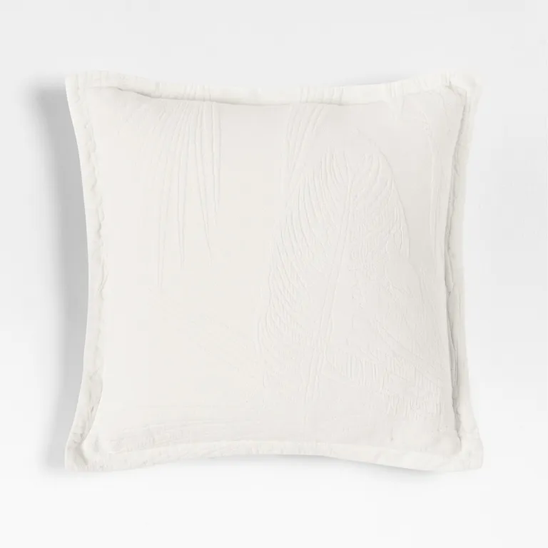 CRATE & BARREL Funda Cojín Ivory Hoja 50cm Crate&Barrel