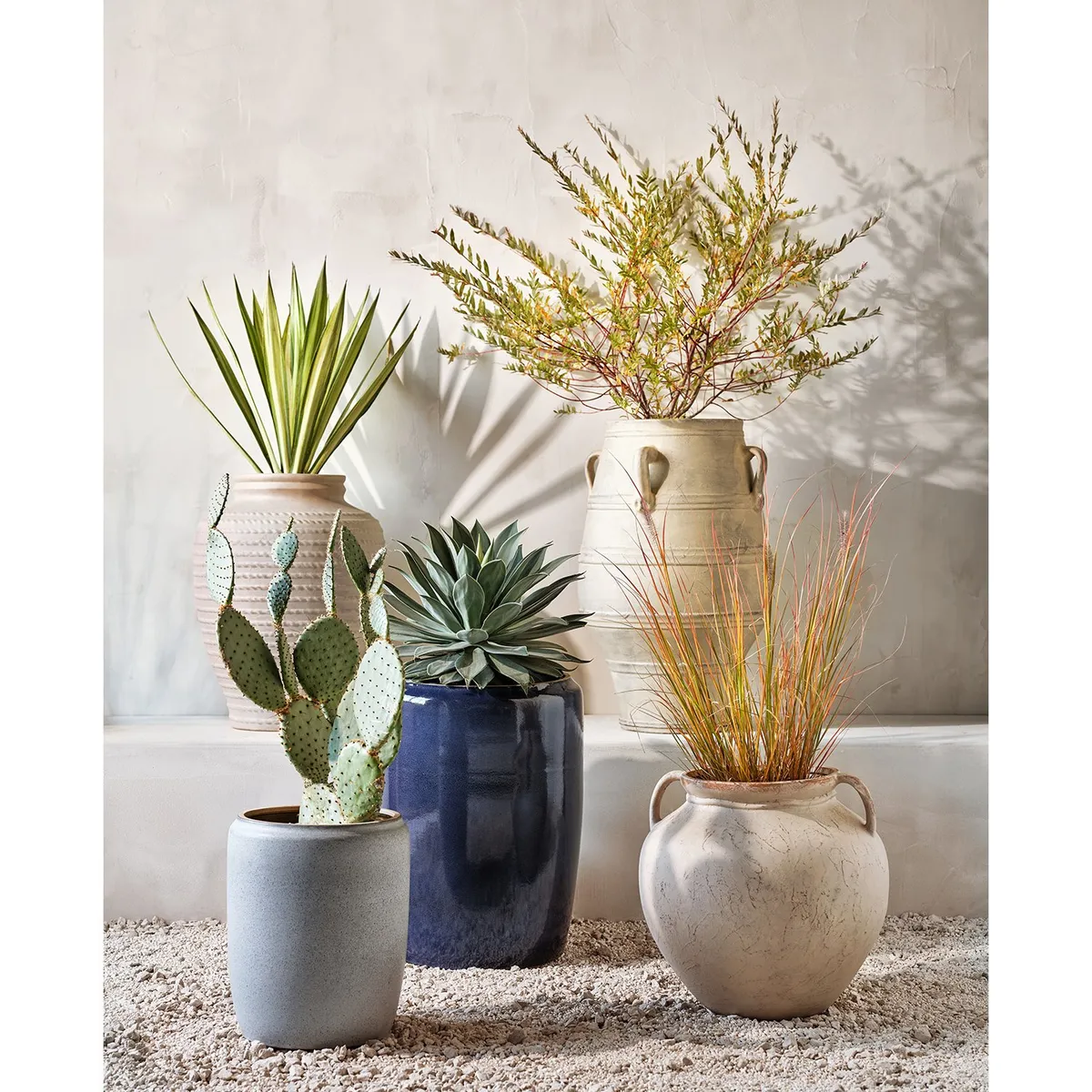 CRATE & BARREL - Maceta Belize Azul 40X30 Cm Int/Ext Crate & Barrel