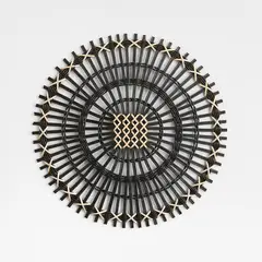 CRATE & BARREL - Individual De Ratán Radial Negro