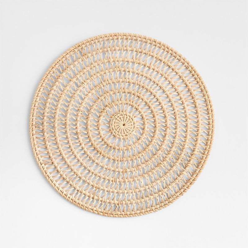 CRATE & BARREL - Individual de Ratan Natural Tejido Crate & Barrel