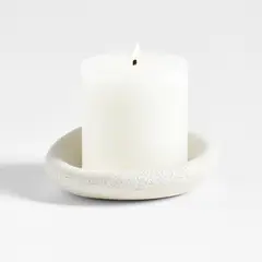 CRATE & BARREL - Portavela Cirro Pilar Cerámica Blanco