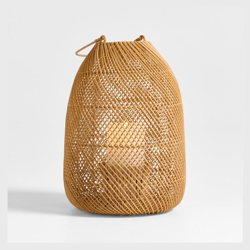 CRATE & BARREL - Farol Rota Tejido Natural L Crate & Barrel