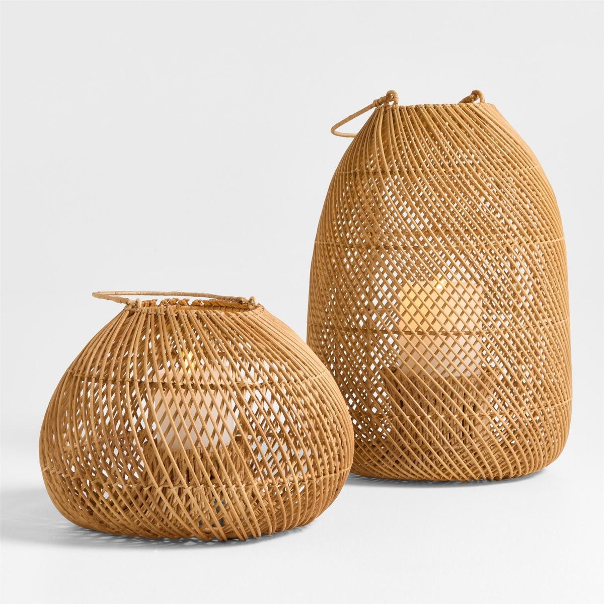 CRATE & BARREL - Farol Rota Tejido Natural L Crate & Barrel