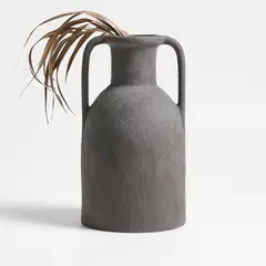 CRATE & BARREL - Jarrón Terracota Negro 38 Cm