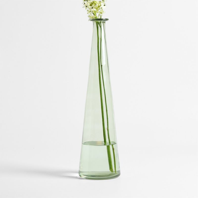 CRATE & BARREL - Jarrón Leone Verde Alto Vidrio 56Cm Crate & Barrel