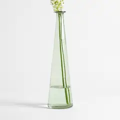 CRATE & BARREL - Jarrón Leone Verde Alto Vidrio 56Cm