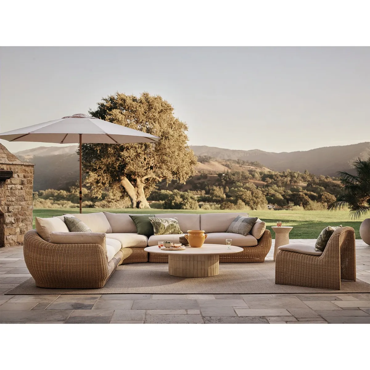 CRATE & BARREL - Funda Cojín Jaquard Exterior 56X38Cm Crate & Barrel