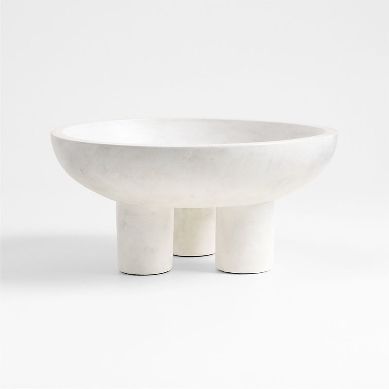 CRATE & BARREL - Centro De Mesa Bowl Tres Pies Cerámica Crate & Barrel