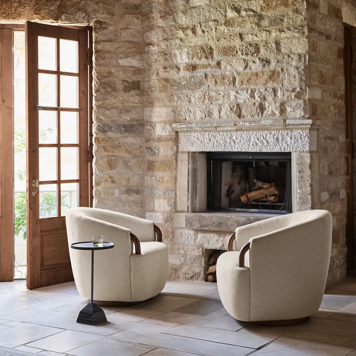 CRATE & BARREL - Sitial Rapallo Giratorio Crate & Barrel