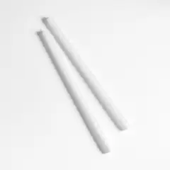 CRATE & BARREL - Set 2 Velas Taper Twisted Blancas