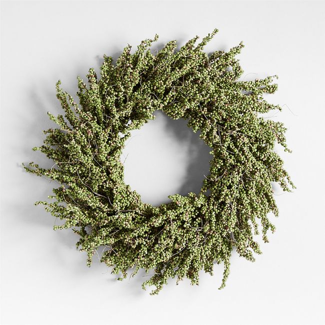 CRATE & BARREL - Corona Mini De Bayas Verdes Artificial Crate & Barrel