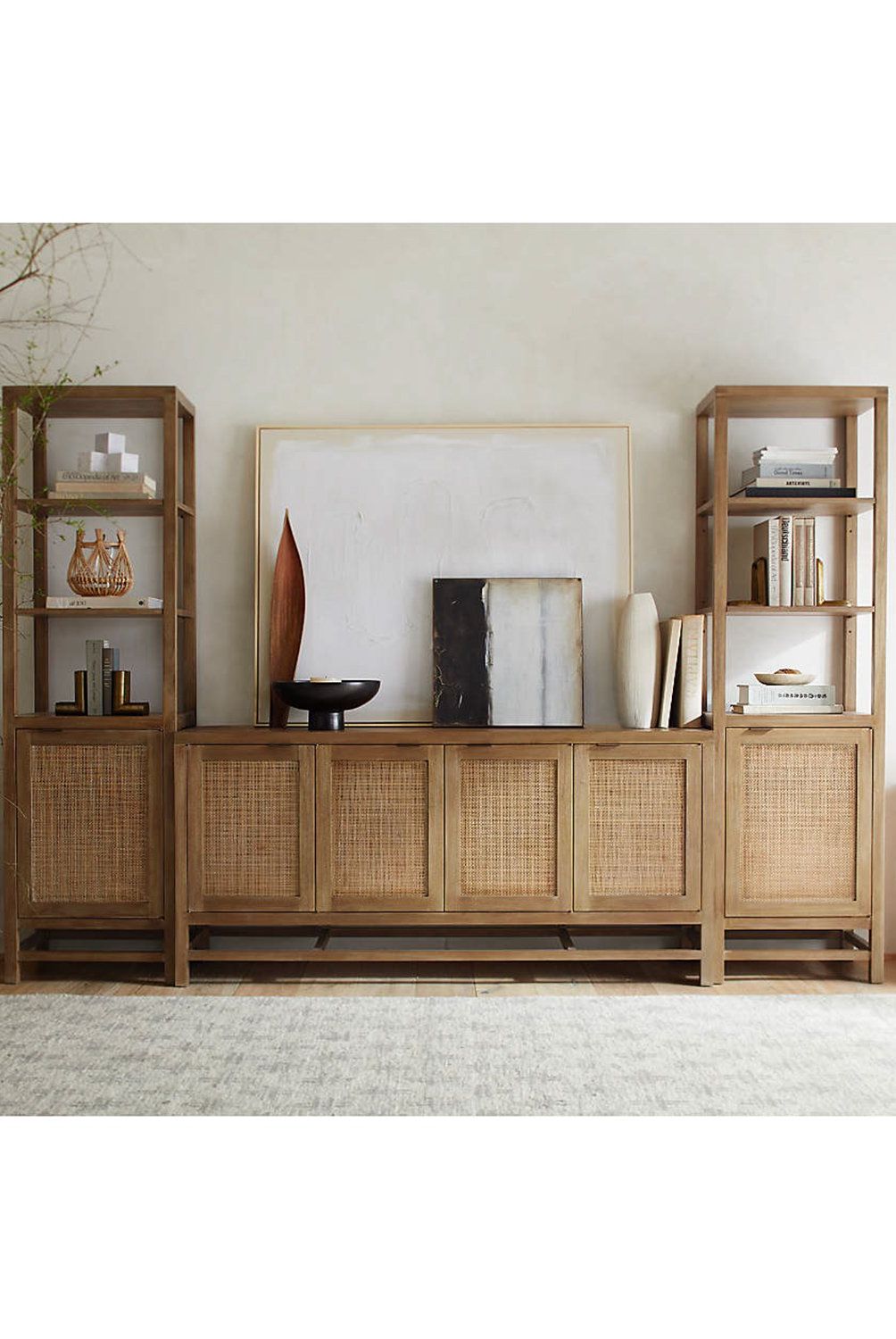 CRATE & BARREL - Rack Almacenamiento Blake Marrón Crate & Barrel