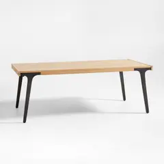 CRATE & BARREL - Mesa De Comedor Lakin Roble Blanco 205 Cm Extensible