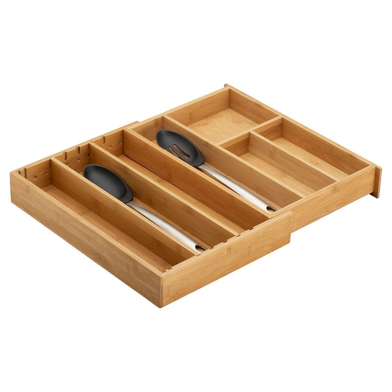 CRATE & BARREL - Bandeja Utensilios Expandible Bambú Crate & Barrel