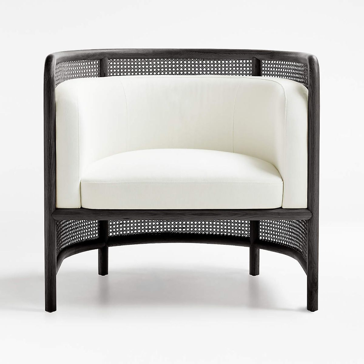 CRATE & BARREL - Silla Fields Negra Cojin Blanco Crate & Barrel