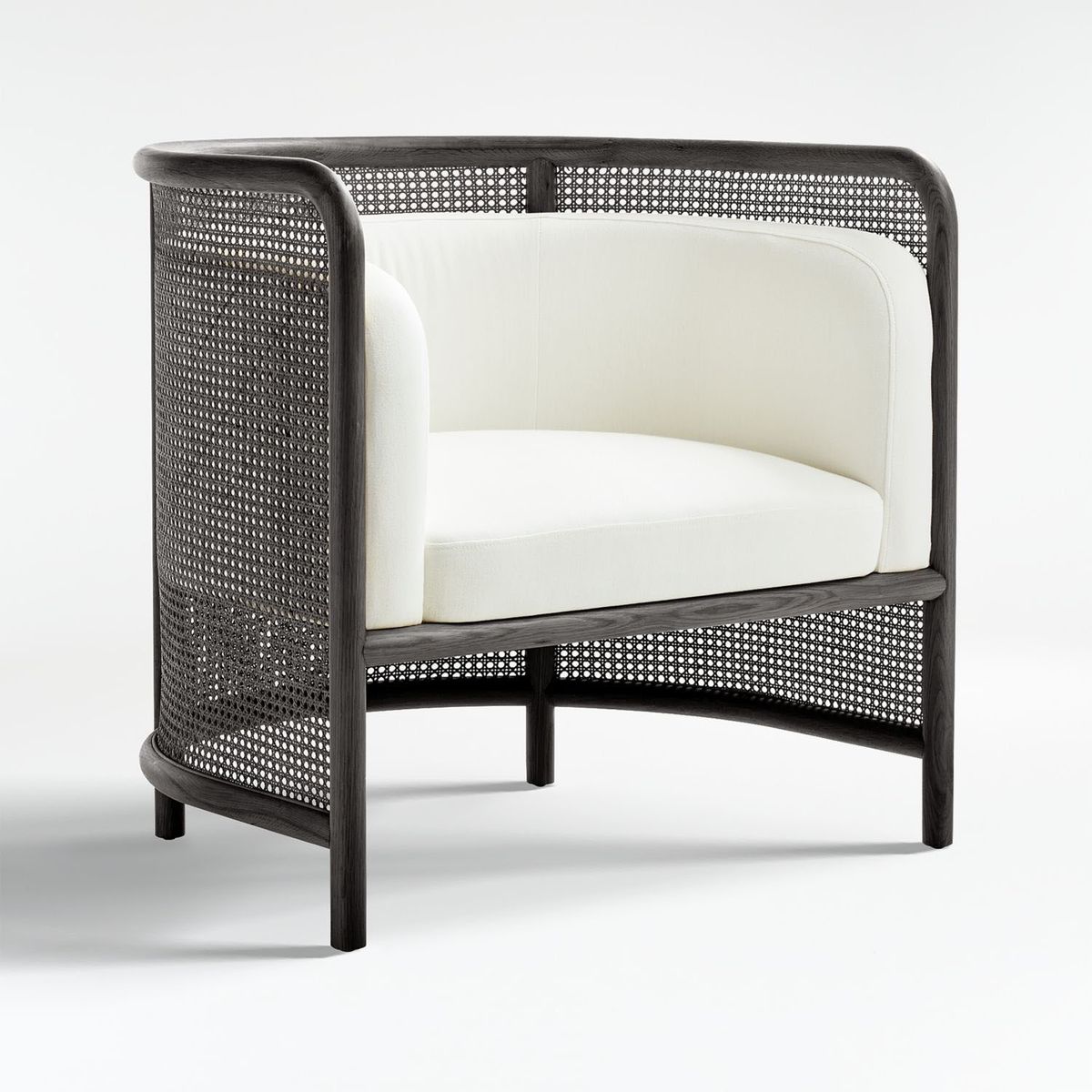 CRATE & BARREL - Silla Fields Negra Cojin Blanco Crate & Barrel