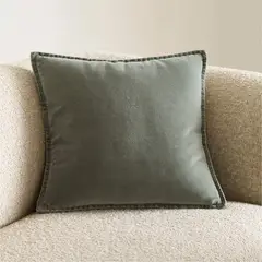 CRATE & BARREL - Funda Cojin Velvet 50cm Verde Salvia