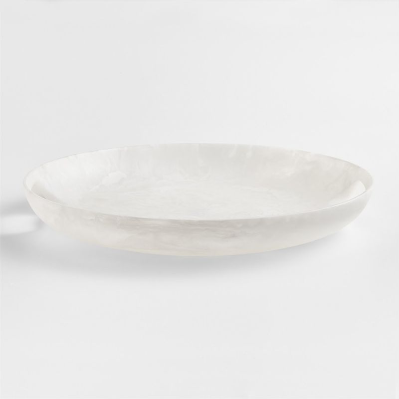 CRATE & BARREL - Bandeja Redonda Naya Blanca Resina Crate & Barrel