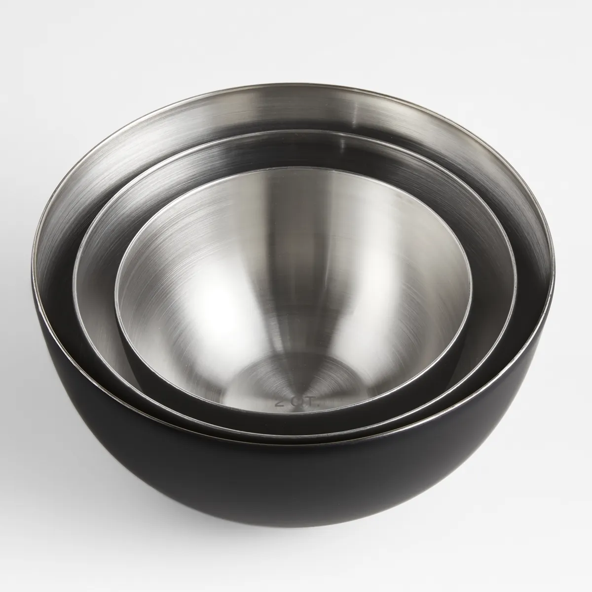 CRATE & BARREL - Set 3 Bowl Para Mezclar Nera Negro Mate Crate & Barrel