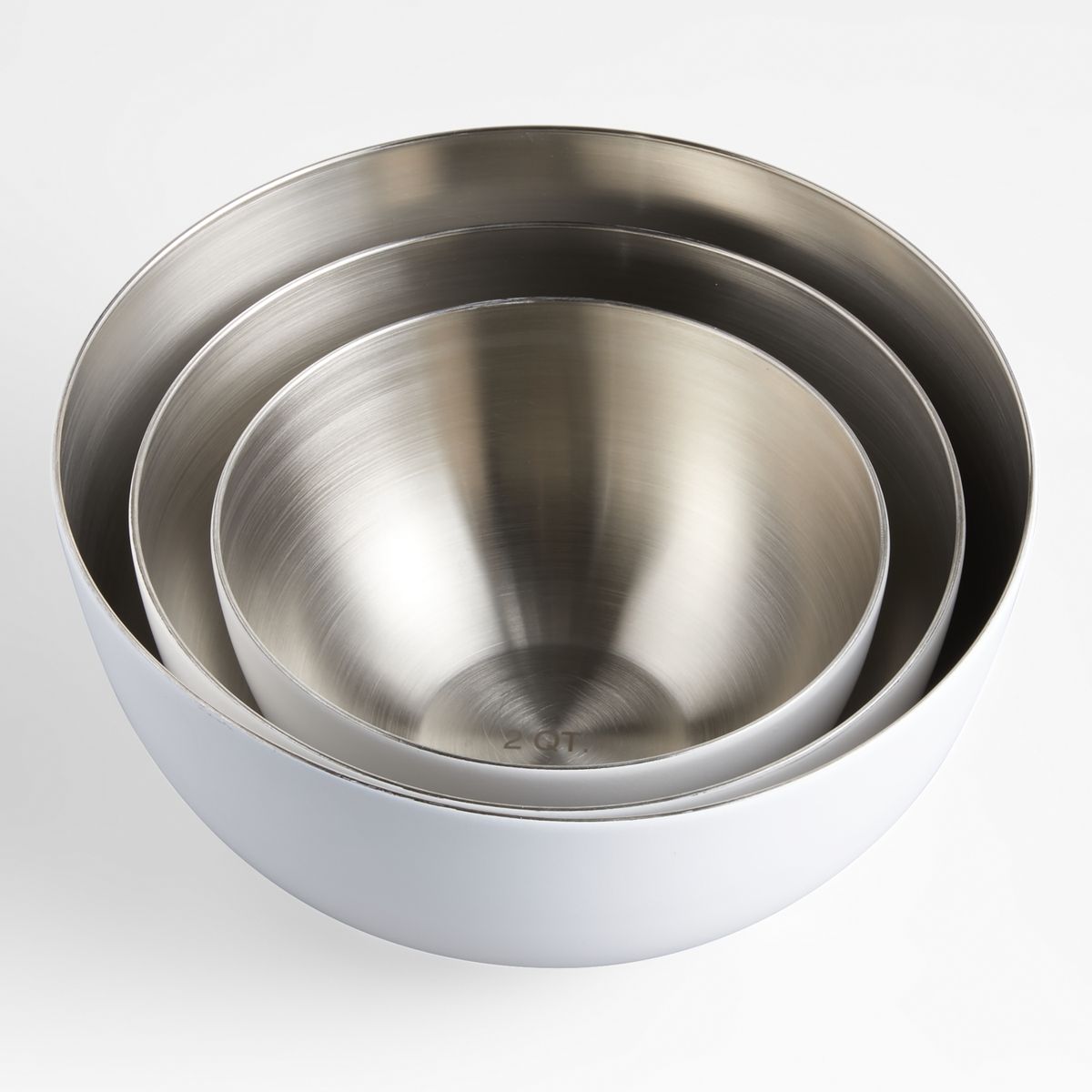 CRATE & BARREL - Set 3 Bowl Para Mezclar Nera Blanco Mate Crate & Barrel