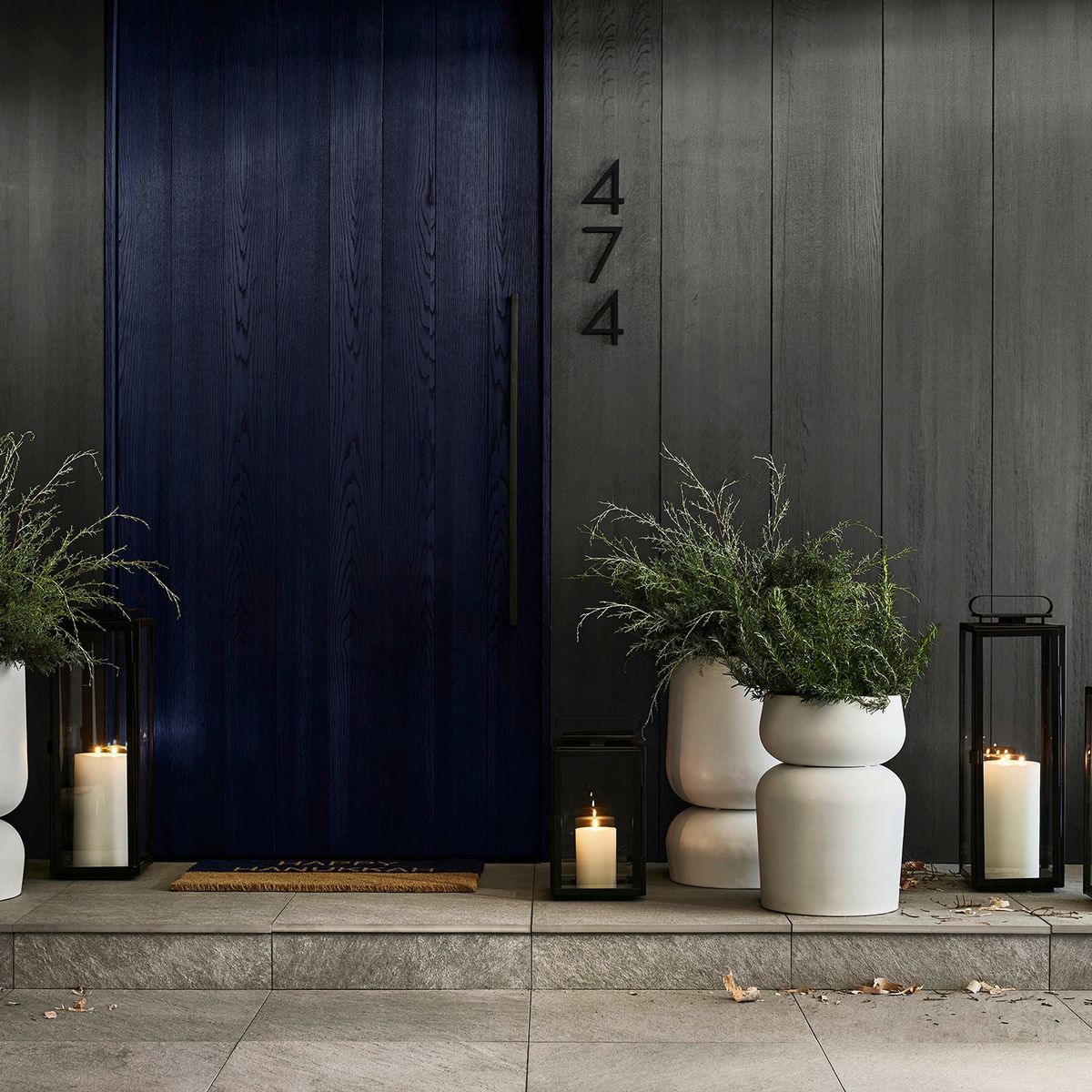 CRATE & BARREL - Farol Walker Negro Crate&Barrel