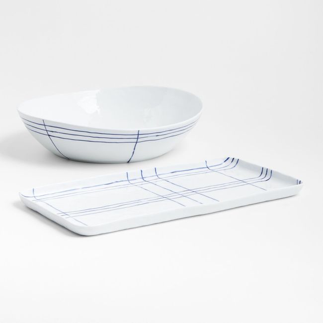 CRATE & BARREL - Bowl Para Servir Mercer Stripe Crate & Barrel