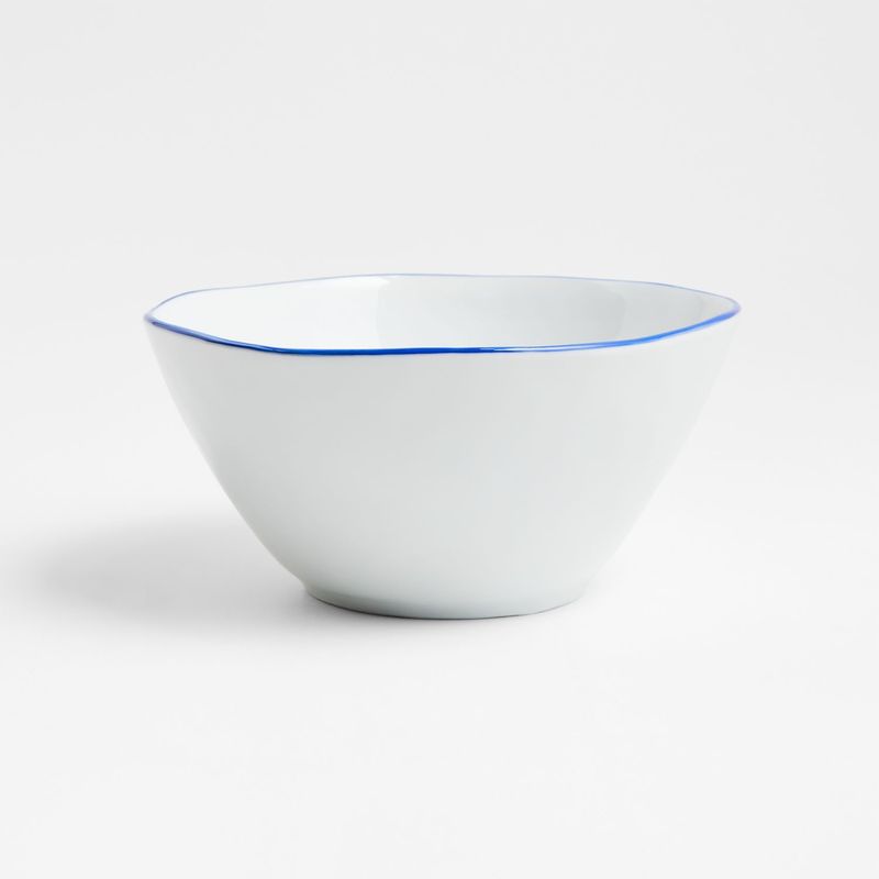 CRATE & BARREL - Bowl Mercer Borde Azul Crate & Barrel