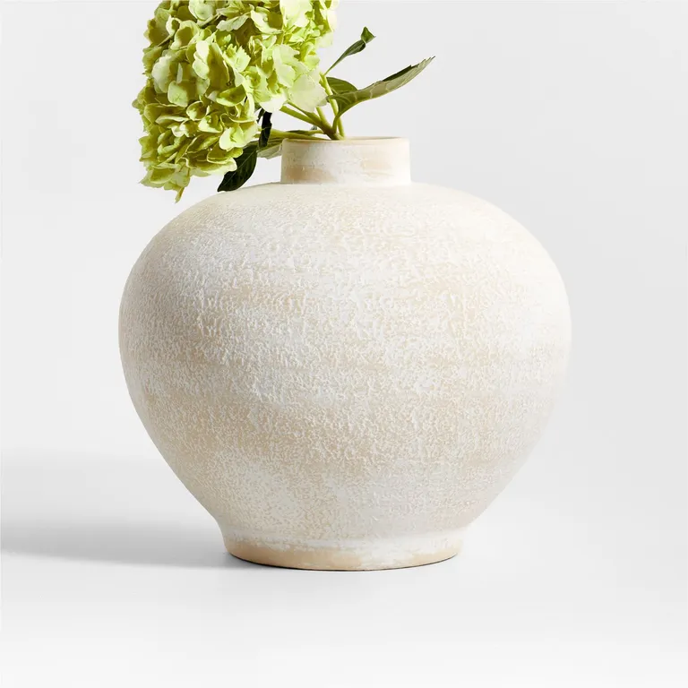 CRATE & BARREL Jarrón Ophelia Blanco 25 cms