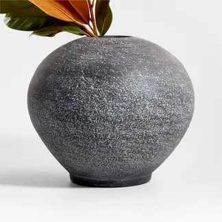 CRATE & BARREL - Jarrón Ophelia Negro 30 Cms