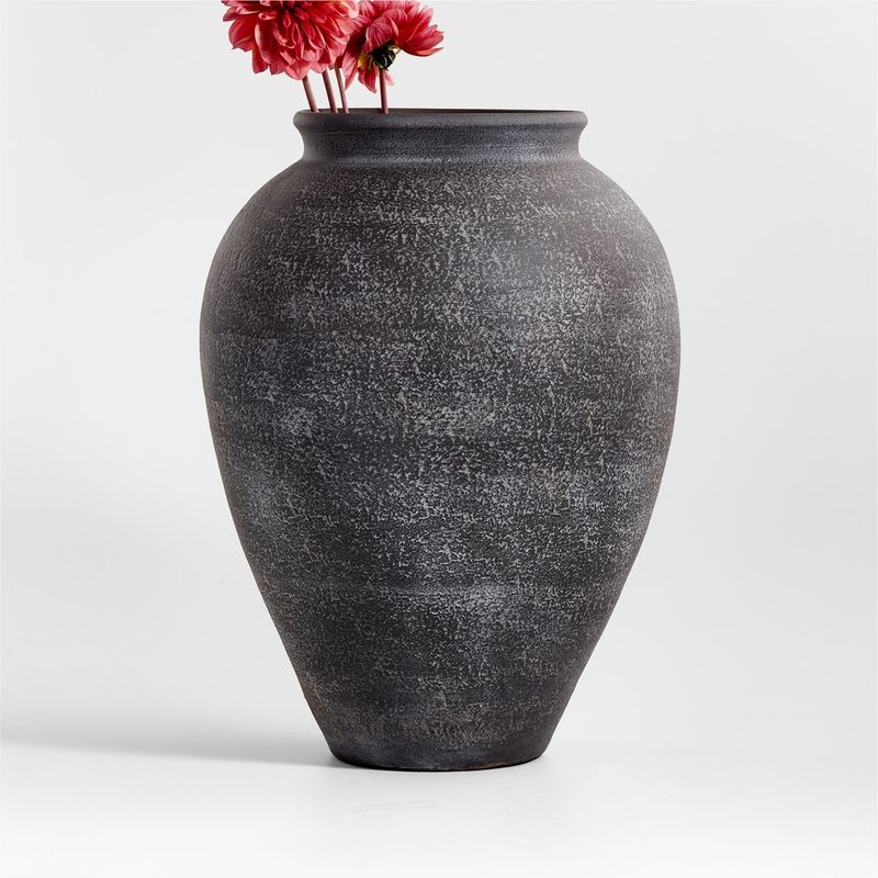 CRATE & BARREL - Jarrón Ophelia Negro 43 Cms Crate & Barrel