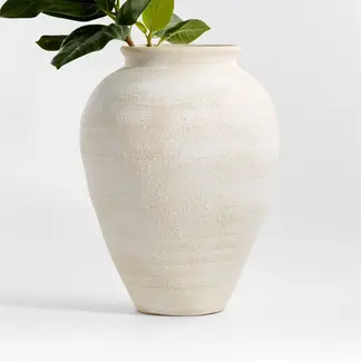 CRATE & BARREL - Jarrón Ophelia Blanco Grande