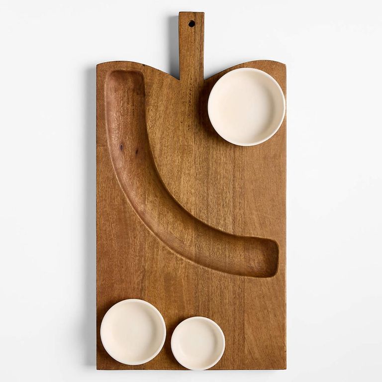 CRATE & BARREL Tabla Orchard 3 Cuencos Cerámica