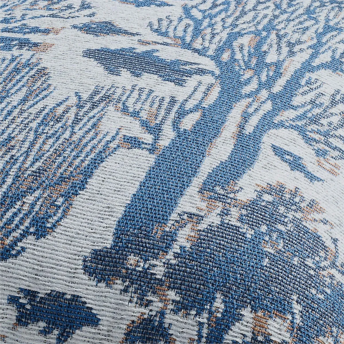 CRATE & BARREL - Cojín Decorativo Coral Jacquard Azul 51X51Cm Crate & Barrel