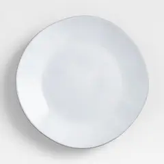CRATE & BARREL - Plato Fondo Marin Gres Reciclado Blanco