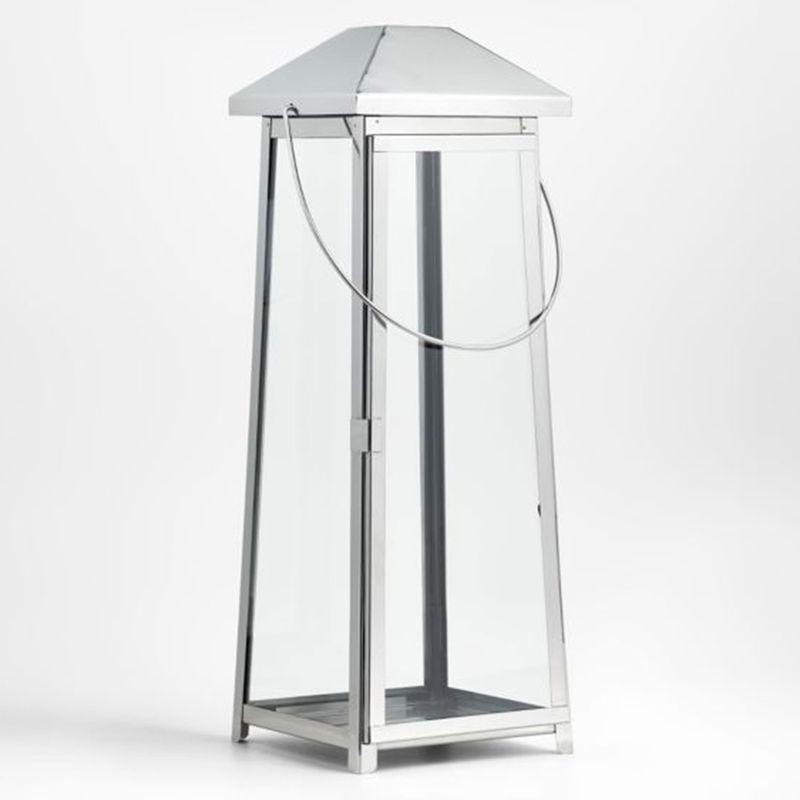 CRATE & BARREL - Farol Petaluma Plateado Crate & Barrel