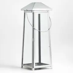 CRATE & BARREL - Farol Petaluma Plateado