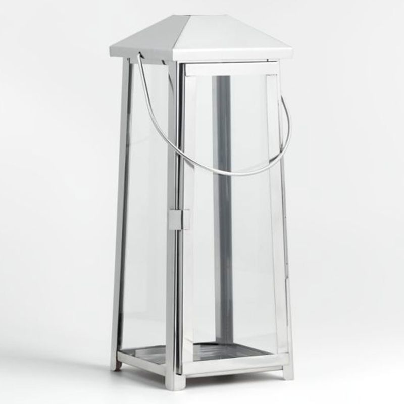 CRATE & BARREL - Farol Petaluma Plateado Crate & Barrel