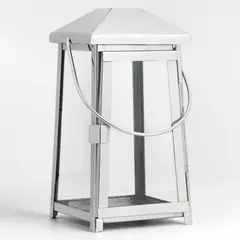 CRATE & BARREL - Farol Petaluma Plateado