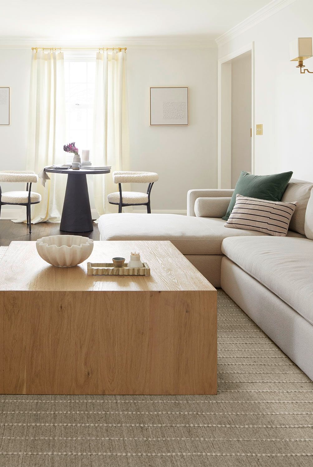 CRATE & BARREL - Mesa Centro Baja Natural Crate & Barrel