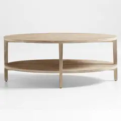 CRATE & BARREL - Mesa De Centro Ovalada Clairemont Madera De Roble Natural