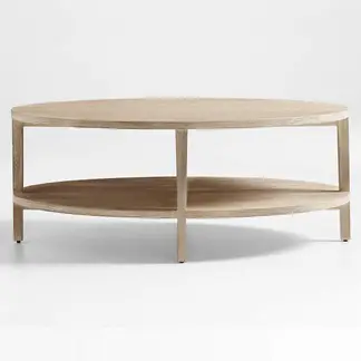 CRATE & BARREL - Mesa De Centro Ovalada Clairemont Madera De Roble Natural