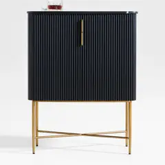CRATE & BARREL - Bar Fayette Negro Acanalado