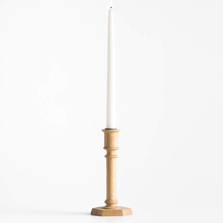 CRATE & BARREL Candelabro Simson roble 20cm